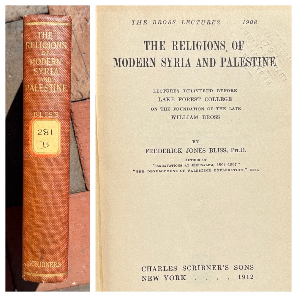 1912 The Religions of Modern Syria and Palestine Ex Libris Library Religion